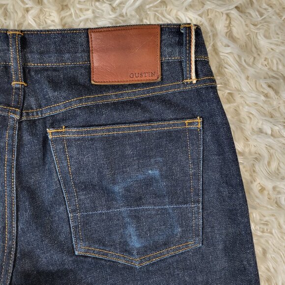 Gustin 116699 USA Raw Denim Button Fly Jeans Slim Fit Size 36 - Picture 14 of 16